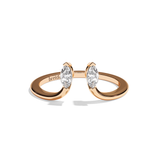 Bague toi et moi diamant navette or blanc - Sereine