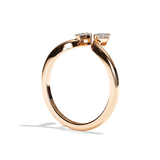 Bague toi et moi diamant navette or blanc - Sereine