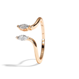 Bague toi et moi diamant navette or blanc - Sereine