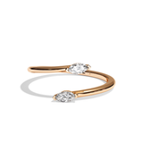 Bague toi et moi diamant navette or blanc - Vivante