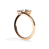 Bague toi et moi diamant navette or blanc - Vivante