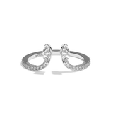 Bague toi et moi diamant navette or jaune - Sereine pavée