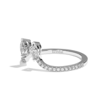 Bague toi et moi diamant navette or jaune - Sereine pavée