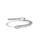 Bague toi et moi diamant navette platine - Vivante pavée