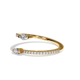 Bague toi et moi diamant navette platine - Vivante pavée