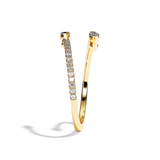 Bague toi et moi diamant navette platine - Vivante pavée