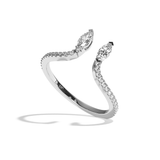 Bague toi et moi diamant navette or jaune - Sereine pavée