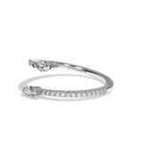 Bague toi et moi diamant navette platine - Vivante pavée