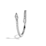 Bague toi et moi diamant navette platine - Vivante pavée