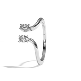 Bague toi et moi diamant ovale or blanc - Sereine