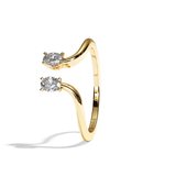 Bague toi et moi diamant ovale or blanc - Sereine