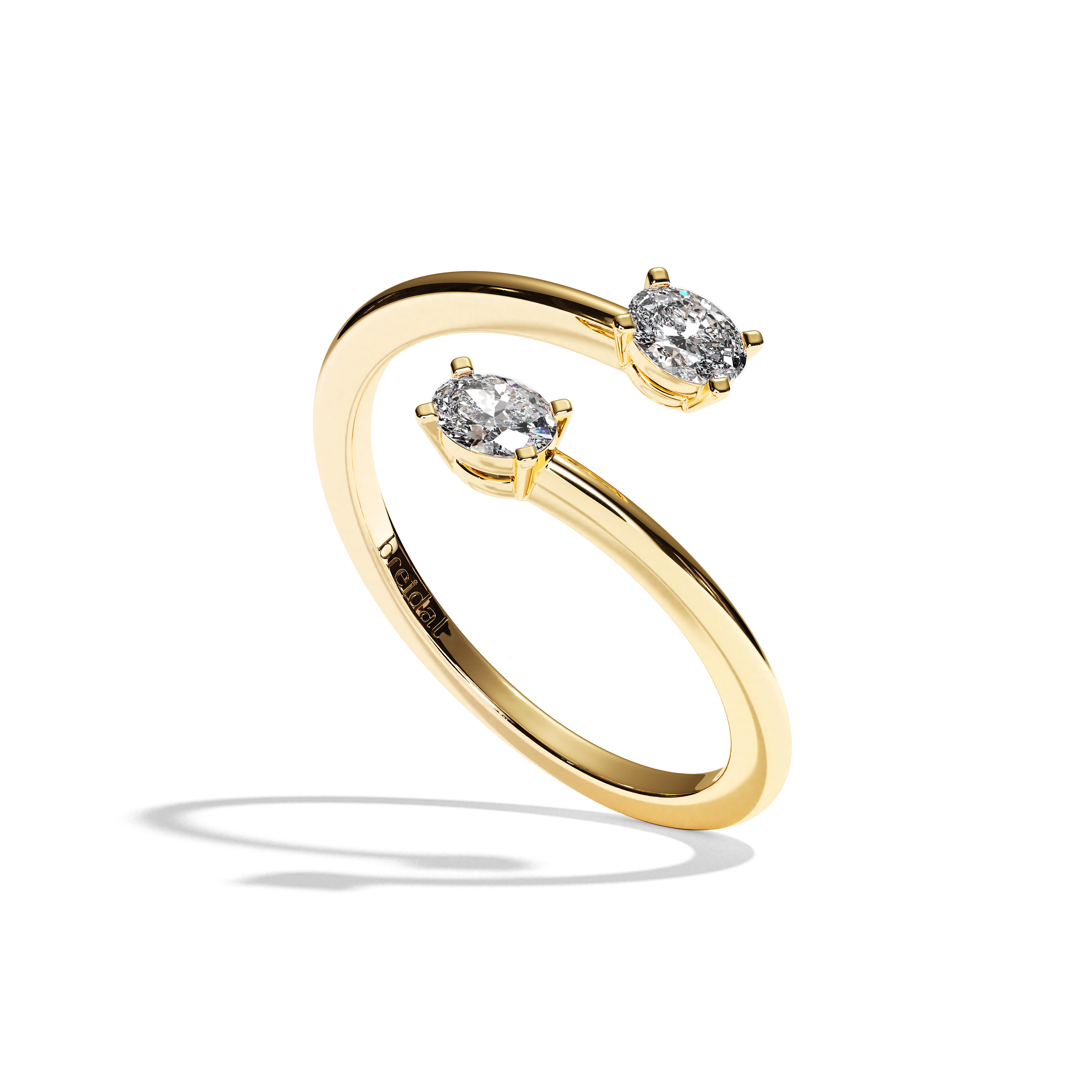 Bague toi et moi diamant ovale or blanc - Vivante