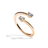 Bague toi et moi diamant ovale or blanc - Vivante