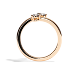 Bague toi et moi diamant ovale or blanc - Vivante