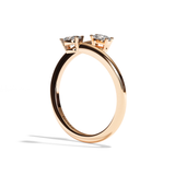 Bague toi et moi diamant ovale or blanc - Vivante