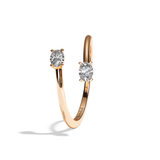 Bague toi et moi diamant ovale or blanc - Vivante