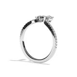 Bague toi et moi diamant ovale or jaune - Sereine pavée