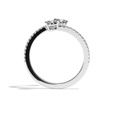 Bague toi et moi diamant ovale or jaune - Vivante pavée