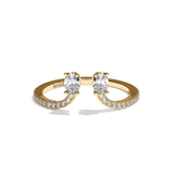 Bague toi et moi diamant ovale or jaune - Sereine pavée