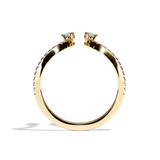 Bague toi et moi diamant ovale or jaune - Sereine pavée