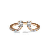 Bague toi et moi diamant ovale or jaune - Sereine pavée
