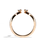 Bague toi et moi diamant ovale or jaune - Sereine pavée