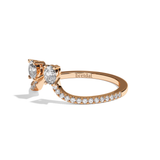 Bague toi et moi diamant ovale or jaune - Sereine pavée