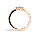 Bague toi et moi diamant ovale or jaune - Vivante pavée