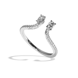 Bague toi et moi diamant ovale or jaune - Sereine pavée
