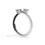 Bague toi et moi diamant ovale or jaune - Vivante pavée