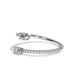 Bague toi et moi diamant ovale or jaune - Vivante pavée