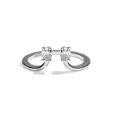 Bague toi et moi diamant ovale or blanc - Sereine