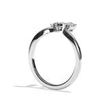 Bague toi et moi diamant ovale or blanc - Sereine