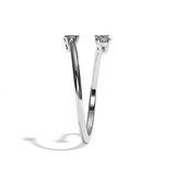 Bague toi et moi diamant ovale or blanc - Vivante