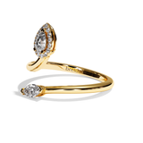 Bague toi et moi diamant poire / navette or blanc - Digne halo