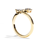 Bague toi et moi diamant poire / navette or blanc - Digne halo