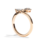 Bague toi et moi diamant poire / navette or blanc - Digne halo