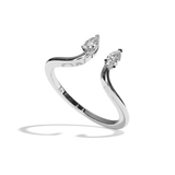Bague toi et moi diamant poire or blanc - Sereine