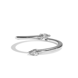 Bague toi et moi diamant poire platine - Vivante