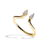 Bague toi et moi diamant poire or blanc - Sereine