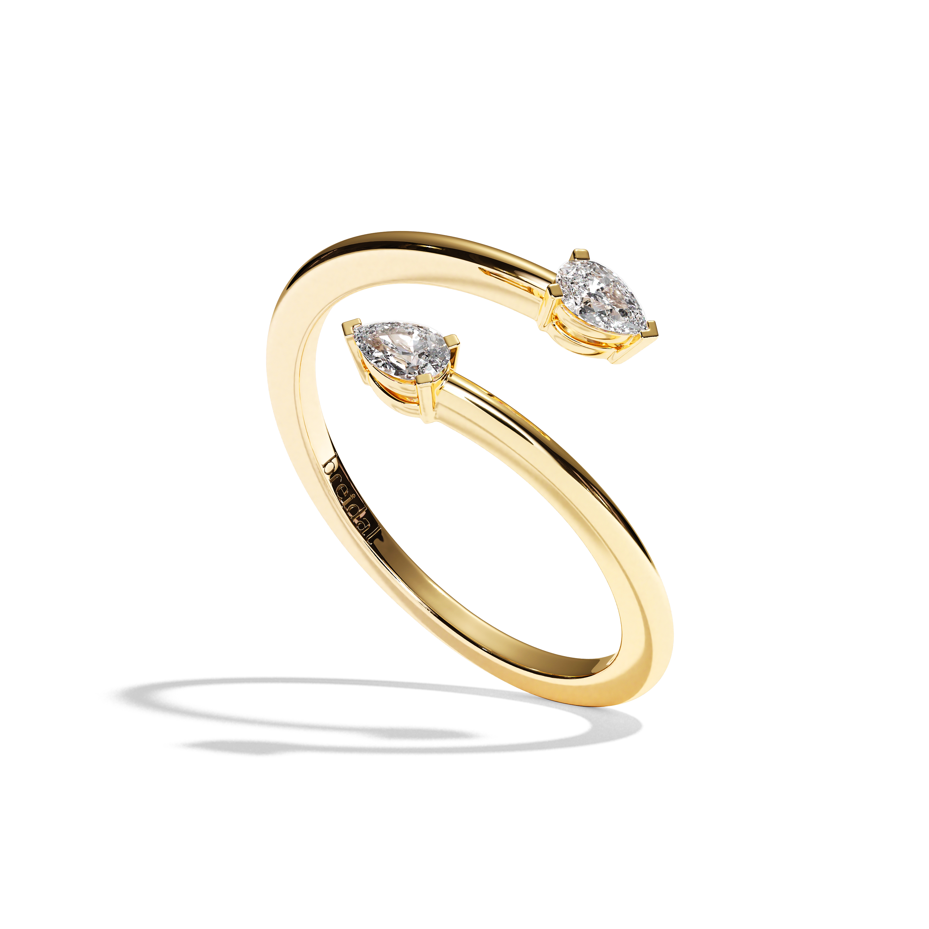 Bague toi et moi diamant poire or blanc - Vivante