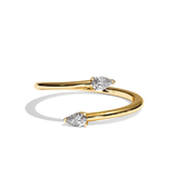 Bague toi et moi diamant poire platine - Vivante