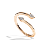 Bague toi et moi diamant poire platine - Vivante