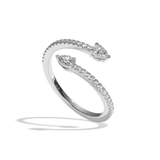 Bague toi et moi diamant poire or rose - Vivante pavée