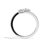 Bague toi et moi diamant poire or rose - Vivante pavée