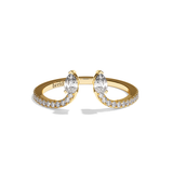 Bague toi et moi diamant poire or jaune - Sereine pavée