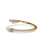 Bague toi et moi diamant poire or rose - Vivante pavée