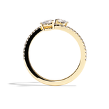 Bague toi et moi diamant poire or rose - Vivante pavée
