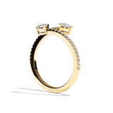 Bague toi et moi diamant poire or rose - Vivante pavée