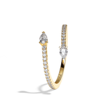 Bague toi et moi diamant poire or rose - Vivante pavée